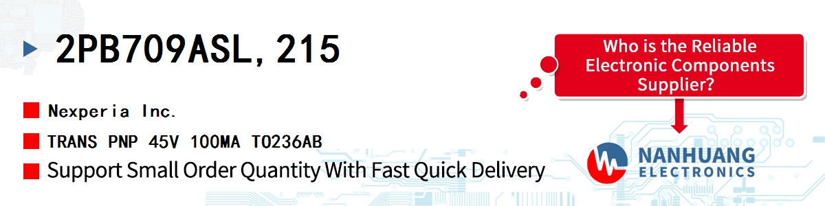 2PB709ASL,215 Nexperia TRANS PNP 45V 100MA TO236AB
