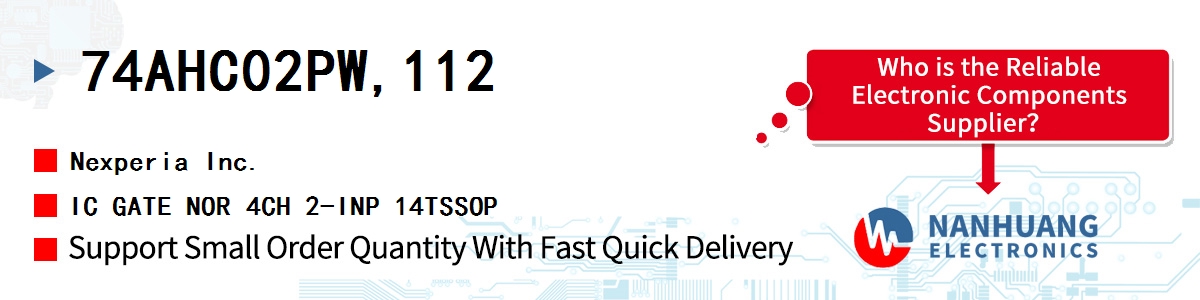 74AHC02PW,112 Nexperia IC GATE NOR 4CH 2-INP 14TSSOP