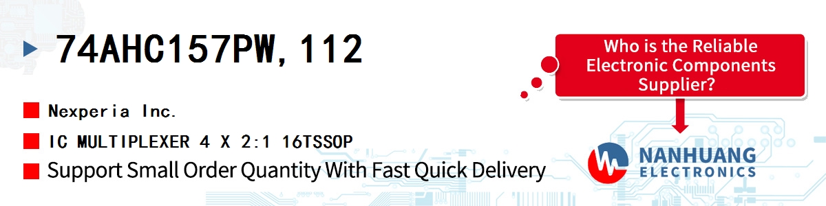 74AHC157PW,112 Nexperia IC MULTIPLEXER 4 X 2:1 16TSSOP