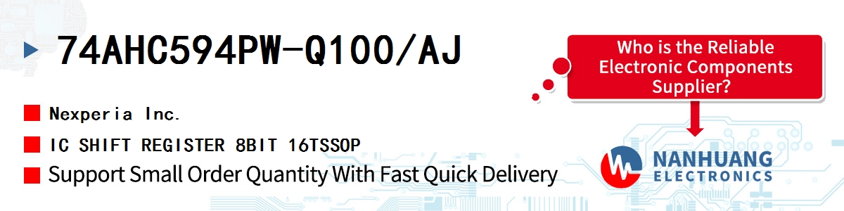 74AHC594PW-Q100/AJ Nexperia IC SHIFT REGISTER 8BIT 16TSSOP