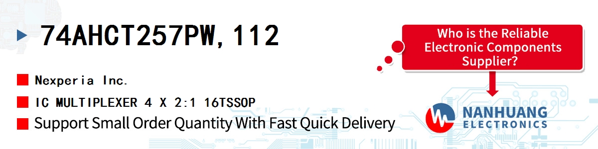 74AHCT257PW,112 Nexperia IC MULTIPLEXER 4 X 2:1 16TSSOP