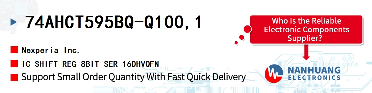 74AHCT595BQ-Q100,1 Nexperia IC SHIFT REG 8BIT SER 16DHVQFN