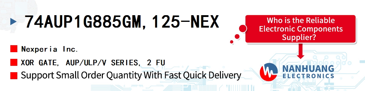 74AUP1G885GM,125-NEX Nexperia XOR GATE, AUP/ULP/V SERIES, 2 FU