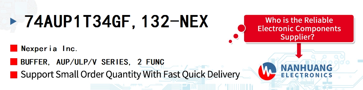 74AUP1T34GF,132-NEX Nexperia BUFFER, AUP/ULP/V SERIES, 2 FUNC