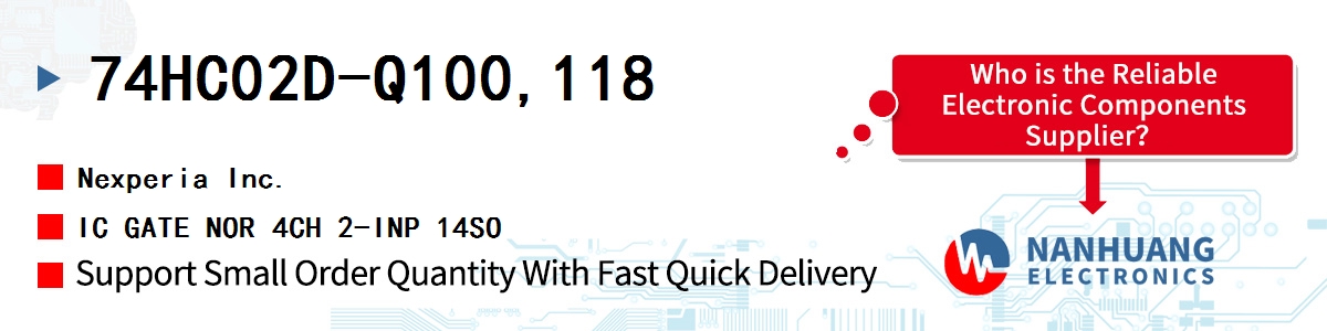 74HC02D-Q100,118 Nexperia IC GATE NOR 4CH 2-INP 14SO