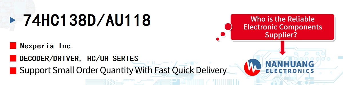 74HC138D/AU118 Nexperia DECODER/DRIVER, HC/UH SERIES