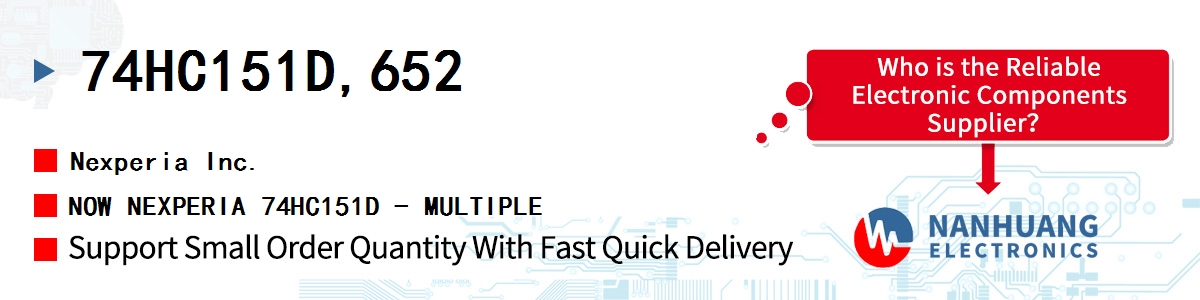 74HC151D,652 Nexperia IC MULTIPLEXER 1 X 8:1 16SO