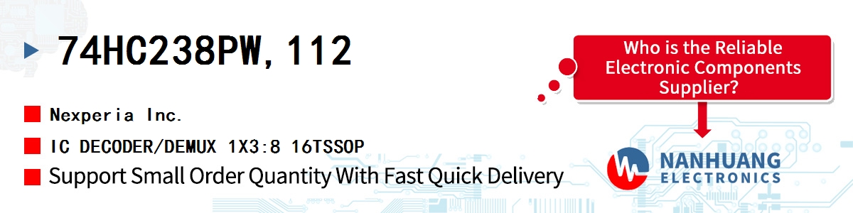 74HC238PW,112 Nexperia IC DECODER/DEMUX 1X3:8 16TSSOP