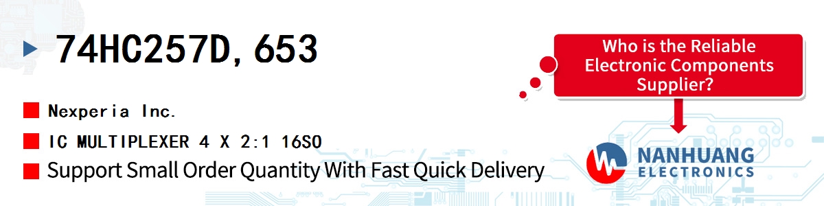 74HC257D,653 Nexperia IC MULTIPLEXER 4 X 2:1 16SO