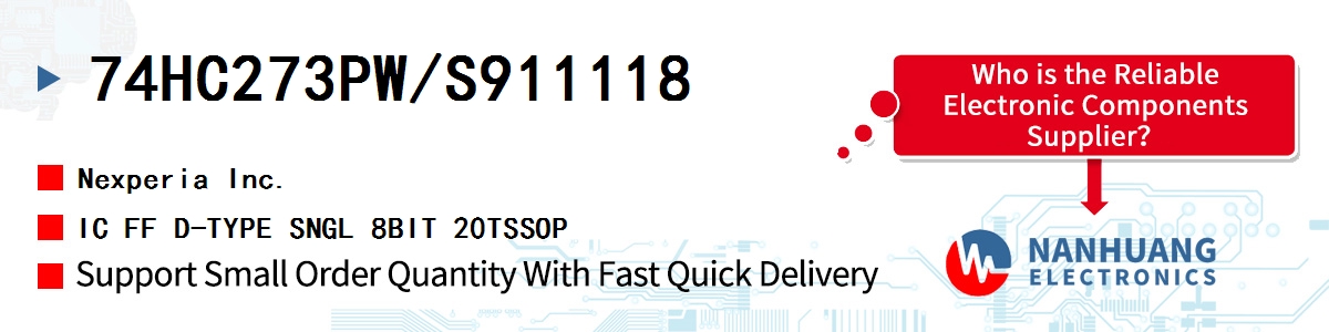 74HC273PW/S911118 Nexperia IC FF D-TYPE SNGL 8BIT 20TSSOP