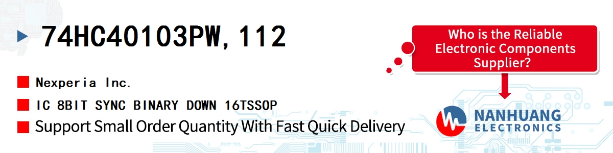 74HC40103PW,112 Nexperia IC 8BIT SYNC BINARY DOWN 16TSSOP