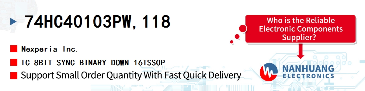 74HC40103PW,118 Nexperia IC 8BIT SYNC BINARY DOWN 16TSSOP