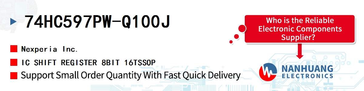 74HC597PW-Q100J Nexperia IC SHIFT REGISTER 8BIT 16TSSOP