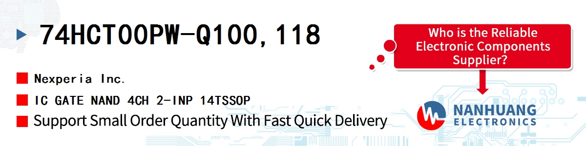 74HCT00PW-Q100,118 Nexperia IC GATE NAND 4CH 2-INP 14TSSOP