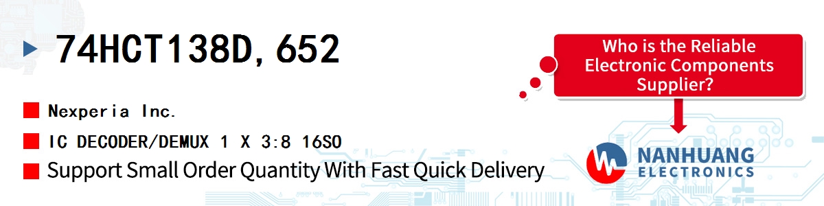 74HCT138D,652 Nexperia IC DECODER/DEMUX 1 X 3:8 16SO