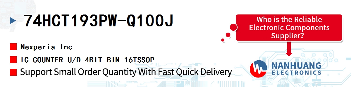 74HCT193PW-Q100J Nexperia IC COUNTER U/D 4BIT BIN 16TSSOP