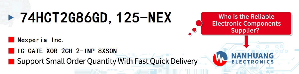 74HCT2G86GD,125-NEX Nexperia IC GATE XOR 2CH 2-INP 8XSON