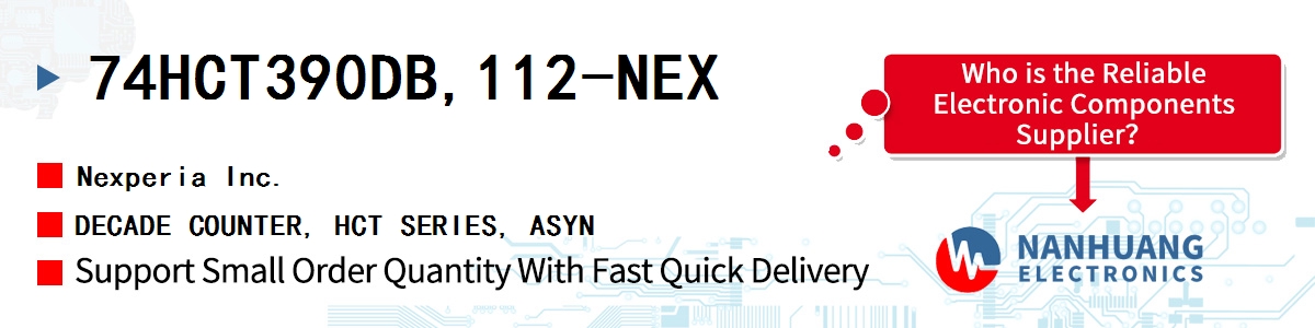 74HCT390DB,112-NEX Nexperia DECADE COUNTER, HCT SERIES, ASYN