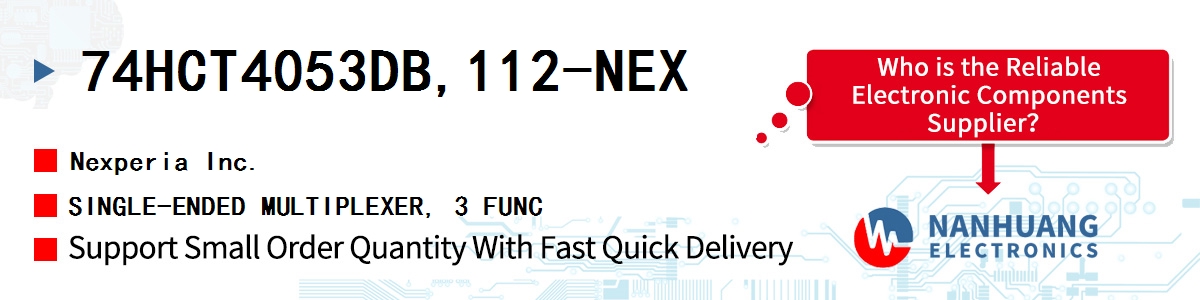 74HCT4053DB,112-NEX Nexperia SINGLE-ENDED MULTIPLEXER, 3 FUNC