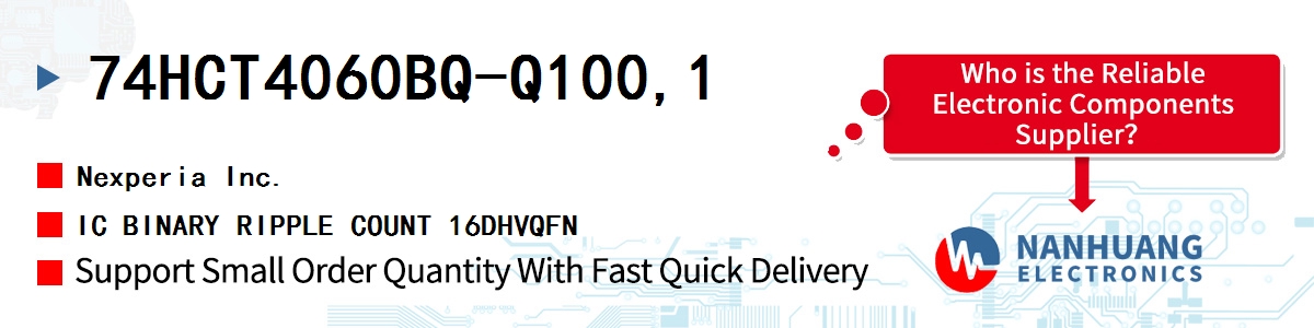 74HCT4060BQ-Q100,1 Nexperia IC BINARY RIPPLE COUNT 16DHVQFN