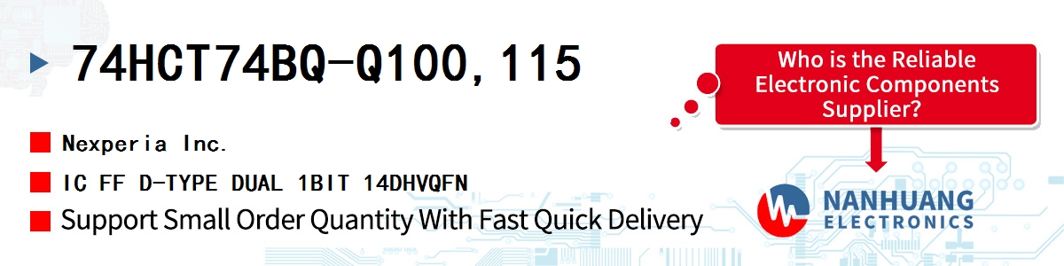 74HCT74BQ-Q100,115 Nexperia IC FF D-TYPE DUAL 1BIT 14DHVQFN