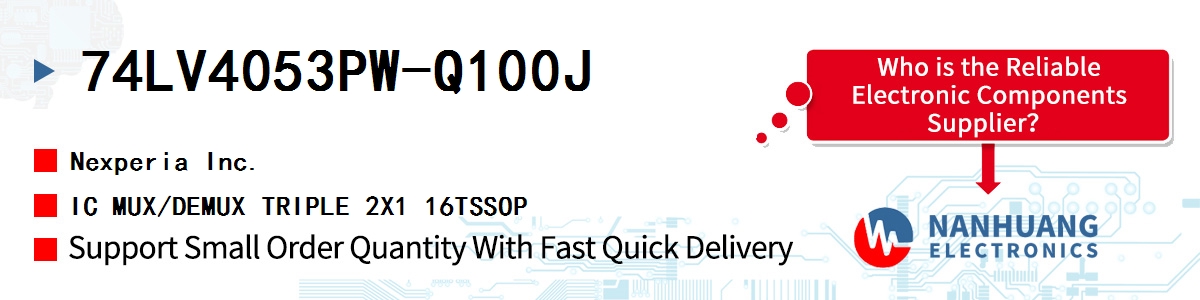 74LV4053PW-Q100J Nexperia IC MUX/DEMUX TRIPLE 2X1 16TSSOP