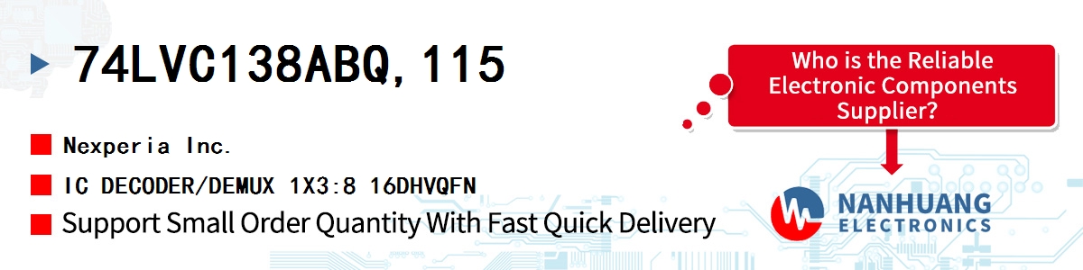 74LVC138ABQ,115 Nexperia IC DECODER/DEMUX 1X3:8 16DHVQFN