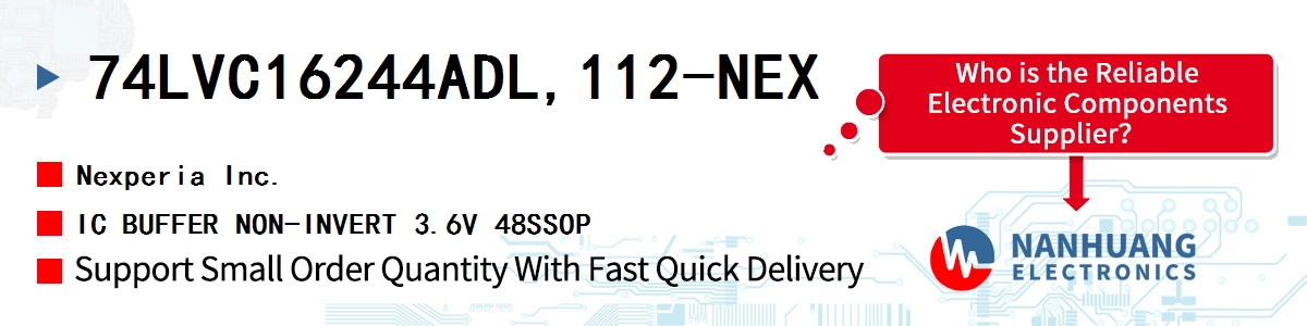 74LVC16244ADL,112-NEX Nexperia IC BUFFER NON-INVERT 3.6V 48SSOP