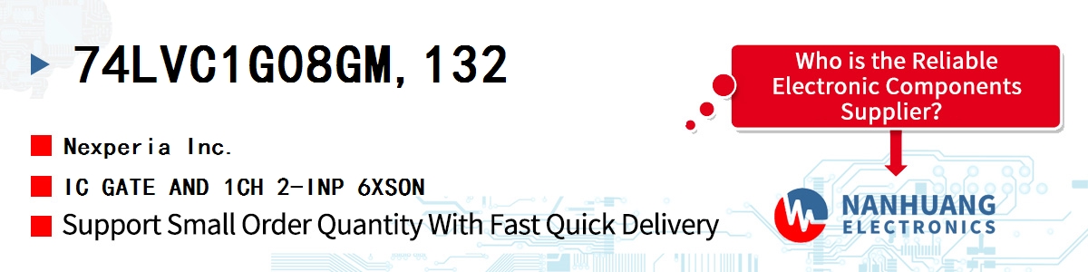 74LVC1G08GM,132 Nexperia IC GATE AND 1CH 2-INP 6XSON