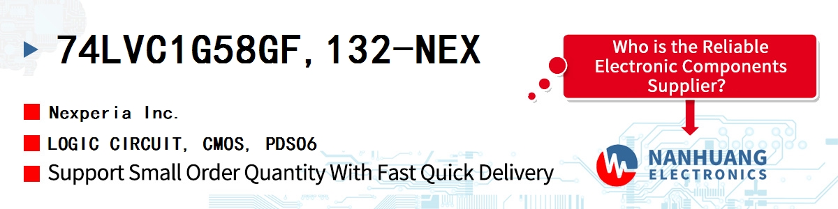 74LVC1G58GF,132-NEX Nexperia LOGIC CIRCUIT, CMOS, PDSO6