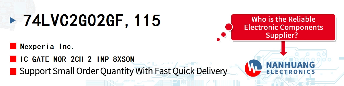 74LVC2G02GF,115 Nexperia IC GATE NOR 2CH 2-INP 8XSON