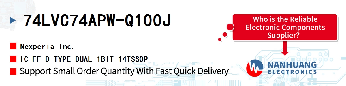 74LVC74APW-Q100J Nexperia IC FF D-TYPE DUAL 1BIT 14TSSOP