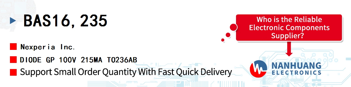 BAS16,235 Nexperia DIODE GP 100V 215MA TO236AB