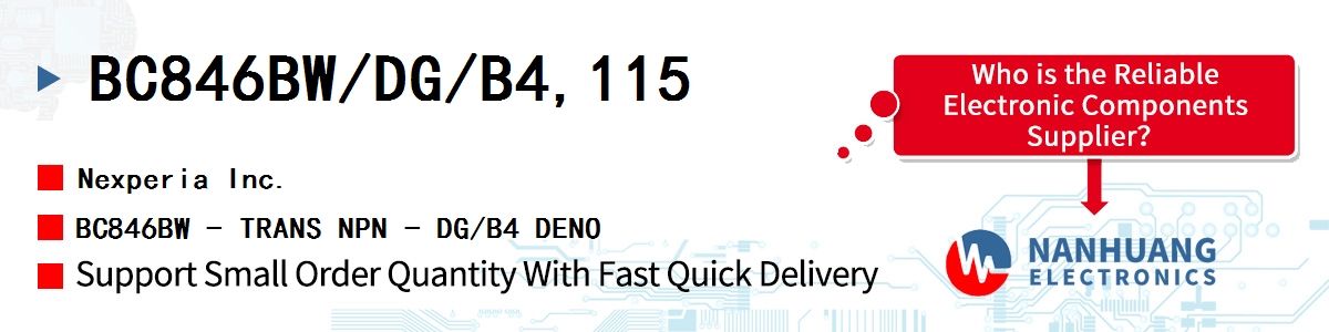 BC846BW/DG/B4,115 Nexperia BC846BW - TRANS NPN - DG/B4 DENO