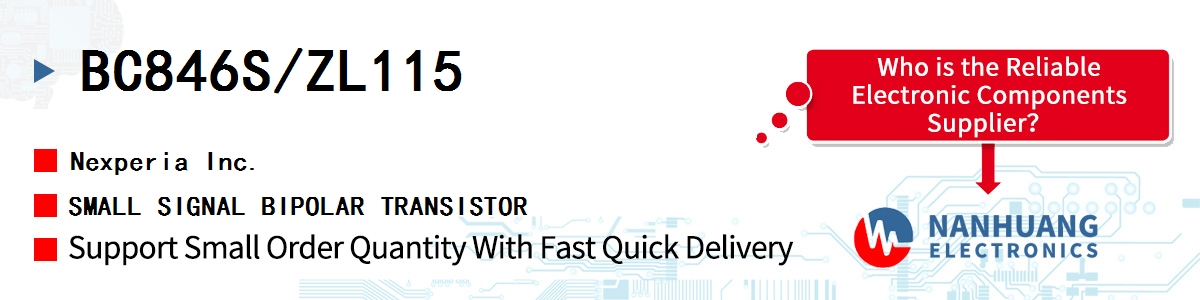 BC846S/ZL115 Nexperia SMALL SIGNAL BIPOLAR TRANSISTOR