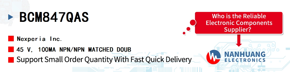 BCM847QAS Nexperia 45 V, 100MA NPN/NPN MATCHED DOUB