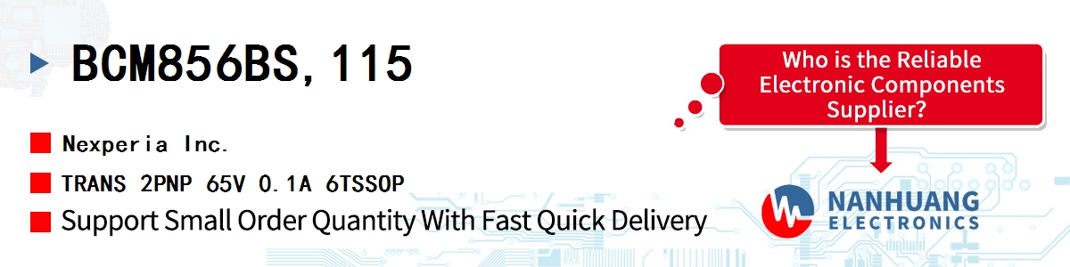 BCM856BS,115 Nexperia TRANS 2PNP 65V 0.1A 6TSSOP