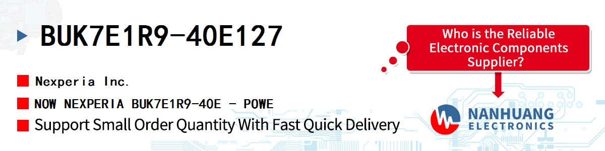 BUK7E1R9-40E,127 Nexperia MOSFET N-CH 40V 120A I2PAK