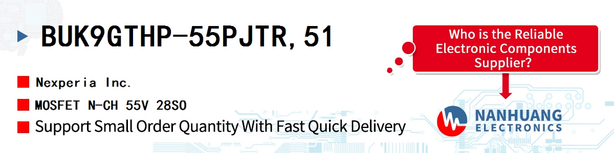 BUK9GTHP-55PJTR,51 Nexperia MOSFET N-CH 55V 28SO