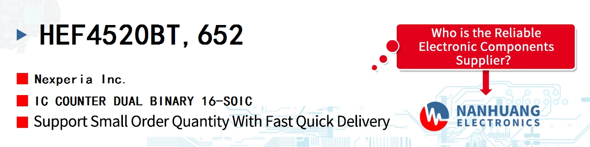 HEF4520BT,652 Nexperia IC COUNTER DUAL BINARY 16-SOIC