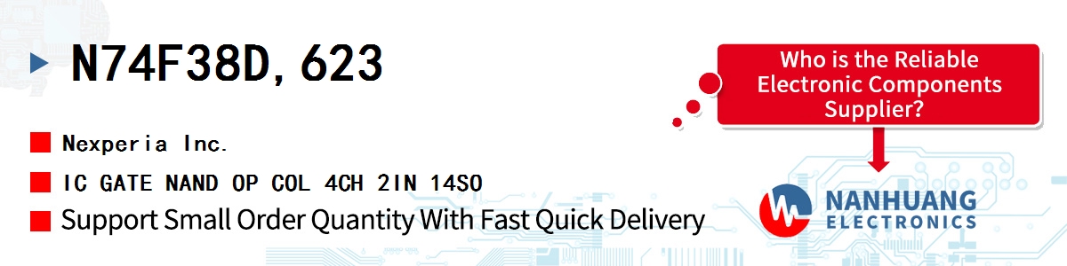 N74F38D,623 Nexperia IC GATE NAND OP COL 4CH 2IN 14SO