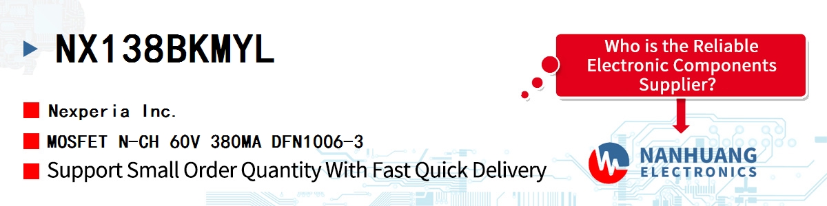 NX138BKMYL Nexperia MOSFET N-CH 60V 380MA DFN1006-3
