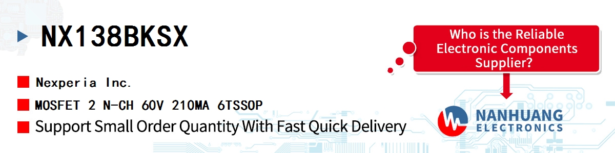 NX138BKSX Nexperia MOSFET 2 N-CH 60V 210MA 6TSSOP