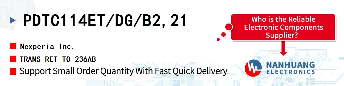 PDTC114ET/DG/B2,21 Nexperia TRANS RET TO-236AB