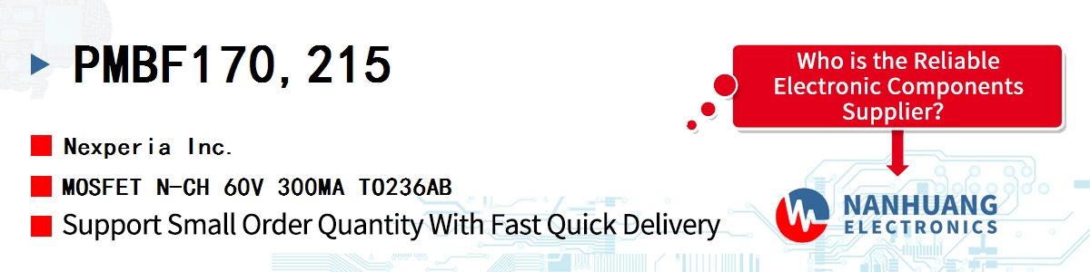 PMBF170,215 Nexperia MOSFET N-CH 60V 300MA TO236AB