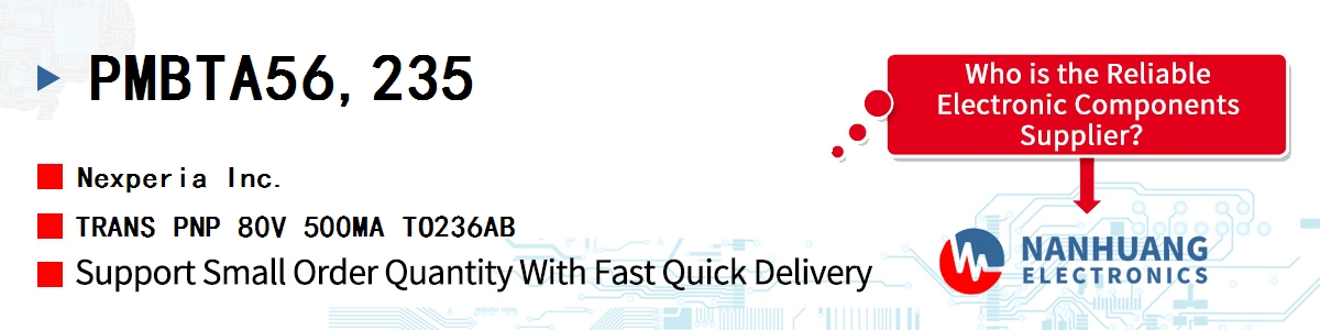 PMBTA56,235 Nexperia TRANS PNP 80V 500MA TO236AB