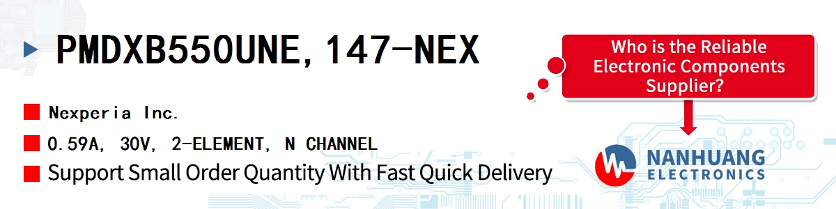 PMDXB550UNE,147-NEX Nexperia 0.59A, 30V, 2-ELEMENT, N CHANNEL