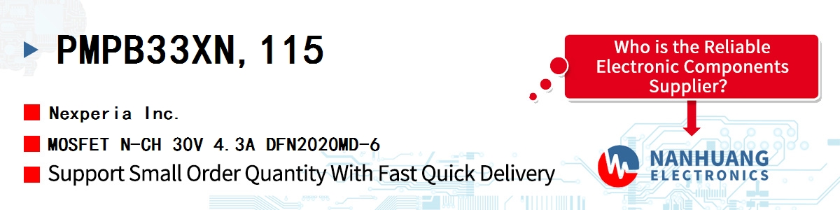 PMPB33XN,115 Nexperia MOSFET N-CH 30V 4.3A DFN2020MD-6
