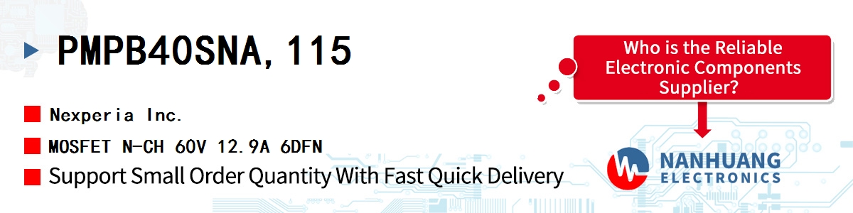 PMPB40SNA,115 Nexperia MOSFET N-CH 60V 12.9A 6DFN