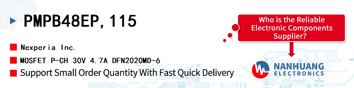 PMPB48EP,115 Nexperia MOSFET P-CH 30V 4.7A DFN2020MD-6